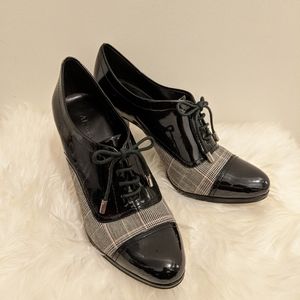 Anne Klein Black Patent Ankle Heels